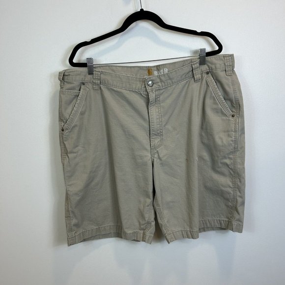 🛑 Carhartt Size 42 100240 - Tacoma Ripstop Short - 10 Inch Beige Relaxed Fit - Picture 3 of 9